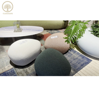 Fauteuil pouf moderne en tissu gris