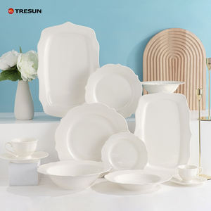 Service de table en céramique blanche de luxe, nouvelle collection pour hôtel, assiettes, bols, vaisselle, tasse, kit, vaisselle de mariage - Product Image 1