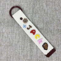 Tali Gantungan Kunci Ramah Lingkungan Buatan Sendiri dengan Patch Bordir Kustom, Label Nama Setrika, Tali Kanvas untuk Koper Polos