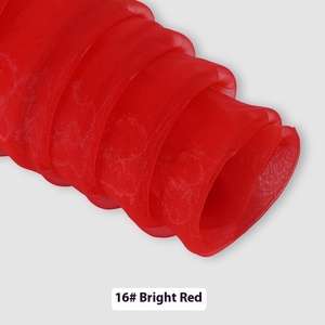 Đen trắng 100% Polyester Organza váy cưới vải với sợi mờ trong suốt gạc mềm mượt dày đặc cho túi bé trai - Product Image 3