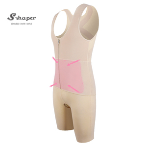 S-SHAPER colombien post-chirurgie Shapewear pour hommes Body de compression avec soutien zippé Shapers chirurgicaux de transfert de graisse - Product Image 6
