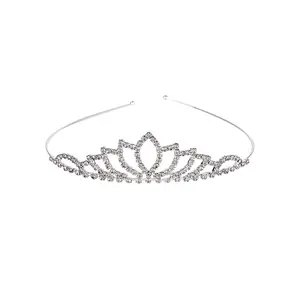 الفضة اللون حجر الراين إكليل تاجي جودة عالية اليدوية كريستال إكسسوارات الشعر عقال الزفاف الزفاف الأميرة تاج تيارا