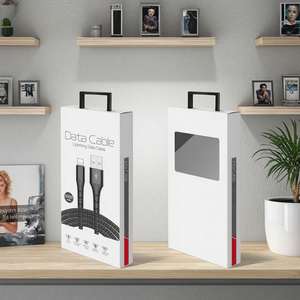 Tùy chỉnh sang trọng móc kéo cáp dữ liệu đóng gói Hộp Tùy chỉnh điện thoại sạc bao bì hộp giấy - Product Image 1