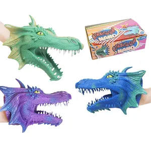 2024 New Style TPR Toy Role Playing Realistic Dragon Head Puppet Animal Hand Puppet
