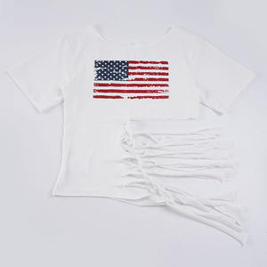 T-shirts d'été personnalisés en gros pour femmes, respirants, en maille unie, coupe ajustée, style punk rock streetwear, déchirés et découpés, à manches courtes - Product Image 2