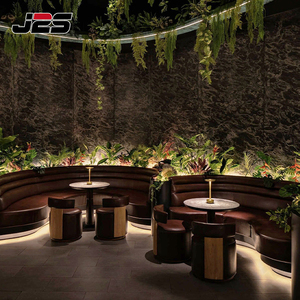 北欧風レストラン家具テーブルと椅子、レストランカフェホテル家具、ベルベットブースソファセット - Product Image 1