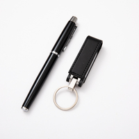 Coffret Cadeau Vert Personnalisé avec Logo : Tasse Thermos, Carnet, Stylo, Clé USB – 4 Pièces – Bouteille Isotherme Intelligente, Journal A5, Boîte Technologique d'Entreprise