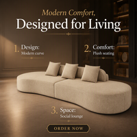 Modernes Internet-Promi-Sofa-Set, Wohnzimmermöbel, geschwungenes Halbkreis-Sofa, umweltfreundlich, modular, für Villen geeignet, vakuumverpackt