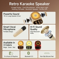 KUANGXIANG - Cadeau promotionnel - Mini haut-parleur karaoké K12 - 2 micros sans fil - Microphone sans fil - Haut-parleur avec lumière LED - Subwoofer - Pour la maison, en extérieur