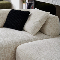 Moderno y Lujoso Juego de Sofá Cama de Terciopelo Crema Claro con Relleno de Esponja, Diseño Creativo para Apartamentos Pequeños, Villas y Salas de Estar