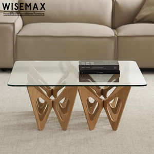 WISEMAXFURNITURE Mesa de centro cuadrada de Italia moderna Mesa de centro de vidrio para sala de estar Mesa de cóctel lateral de <span class=keywords><strong>mariposa</strong></span> Hotel - Product Image 3