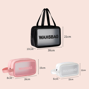 Thiết Kế Mới PVC Không Thấm Nước Rõ Ràng Trang Điểm Túi Mỹ Phẩm <span class=keywords><strong>Pouch</strong></span> Với Dây Kéo Xử Lý Du Lịch Trong Suốt Lưu Trữ Lớn Công Cụ Túi - Product Image 2