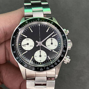 2025 montre mécanique de luxe haut de gamme pour hommes avec bracelet en acier et chronographe à cadran Panda - Product Image 1