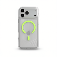Étui officiel pour iPhone 15 Pro Max avec design transparent, matériau TPU+PC, support magnétique, gravure artisanale, cordon inclus