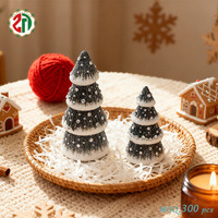 Neues Design Schwarz-Weiß Glitzer Mini-Pilz Weihnachtsbaum Tischdekoration für Weihnachtsfeier Geschenk Dekoration