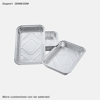 Conteneur alimentaire rectangulaire en aluminium argenté de 9x13 pouces, 2000 ml, taille personnalisée, jetable, résistant au four, recyclable, écologique, de qualité alimentaire