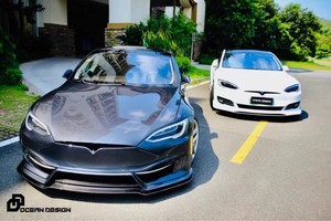 FOR Tesla <b>Models</b> PD-Style Carbon Fiber Body <b>Kit</b> with Bumper Side Skirt Diffuser Spoiler-New Condition - Product Image 6