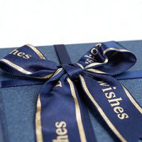 Boîte à nœuds rectangulaire bleue recyclable et réutilisable, rigide, écologique, biodégradable, haut de gamme, avec lamination mate et doublure en éponge pour bougies
