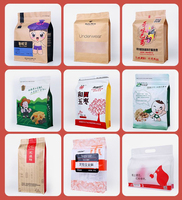 Sachets refermables portables de qualité alimentaire, résistants à l'humidité, pour aliments pour animaux de compagnie, avec fermeture éclair, fond plat, transparents givrés