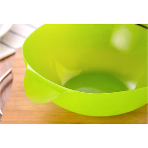 Tazón para mezclar plegable de silicona, vaporera apta para horno de 401-500 ml para pescado y mariscos, color verde - Product Image 3
