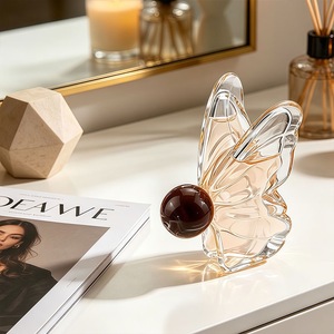Butterfly Clear Glass Perfume <b>Bottle</b> 85ml Empty Fragrance Spray <b>Bottle</b> with Round Cap Cosmetic Packaging - Product Image 1