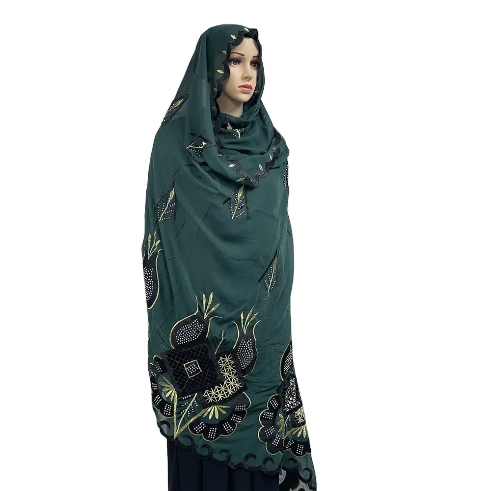 Hijab di voile di cotone per donna, grande scialle con pietre, sciarpa di lusso, alta qualità, best seller, Malesia, 2022