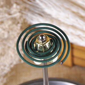 Porte-encens en acier inoxydable avec plateau pour spirales anti-moustiques et bois de santal, diffuseur d'aromathérapie domestique durable - Product Image 2