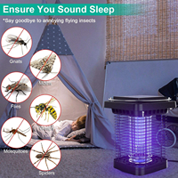 Piège à insectes électrique solaire, portée de 1076 pieds carrés, lampe anti-moustiques, étanche IP65, intérieur/extérieur, attrape-mouches et insectes