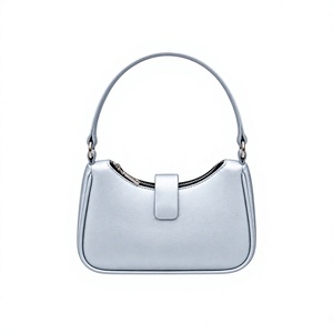 Beena's Women's Fashion Minimalist <b>Silver</b> Microfiber Waterproof Crossbody Shoulder <b>Bag</b> Single Strap Zipper Closure 25x15x8cm - Product Image 1