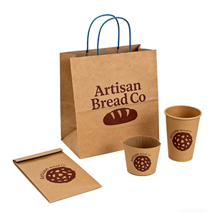 Sacs d'emballage à emporter en papier kraft brun pour café, écologiques, avec logo personnalisé imprimé pour restaurants - Product Image 5