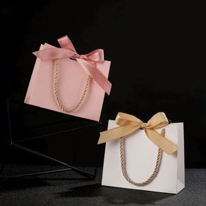 Custom Personalized Logo Sliding Jewelry <b>Box</b> Folding Paper <b>Gift</b> Bags with Rope Handles for Shopping - Product Image 3