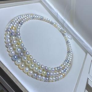 Collar de Perlas de Agua Dulce Naturales, Casi Redondas, con Luz Intensa, Simple y Elegante, para el Día de la Madre - Product Image 3