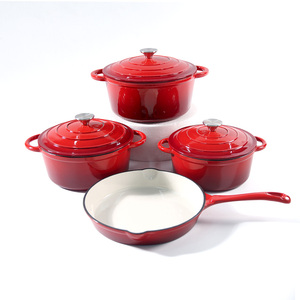 Set di <span class=keywords><strong>Pentole</strong></span> di Alta Qualità in <span class=keywords><strong>Ghisa</strong></span> <span class=keywords><strong>Smaltata</strong></span> da 7 Pezzi con Logo Personalizzato, Forno Olandese, Casseruola, <span class=keywords><strong>Pentole</strong></span> e Padelle - Product Image 4