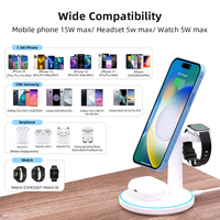 Cargador multifunción 3 en 1 magnético, cargador inalámbrico 3 en 1 para Samsung, iphone y Android, producto más vendido