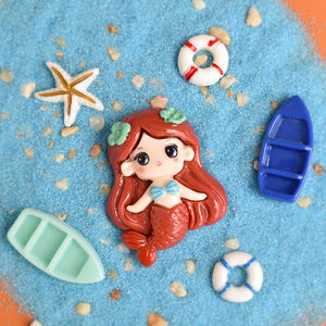 Encantadores Dijes de Resina de Sirena Oceánica para Joyería DIY, Accesorios para Collares y Decoración de Fundas de Teléfono - Product Image 4