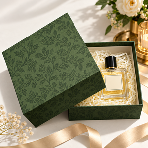 Boîte cadeau rigide personnalisée en papier, avec motif floral en relief, emballage de luxe pour parfum, bougie et produits de vente au détail haut de gamme - Product Image 1