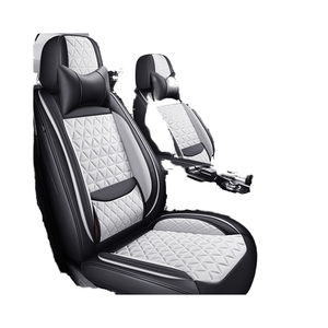 Protecteur de siège de <span class=keywords><strong>voiture</strong></span> de luxe personnalisé Noir et rouge Ensemble complet universel en cuir PU - Product Image 2