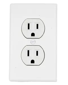 15A 125V American Electrical Socket Outlet 5-15R, 2P, 3W, Straight Blade Duplex Receptacle,White, Residential, UL/cUL Listed
