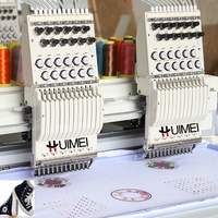 Machine à broder à 6 têtes pour casquettes, t-shirts et surfaces plates, machine à coudre multi-têtes informatisée à grande vitesse avec 12/15 aiguilles