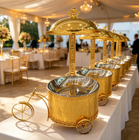 Nouvel Arrivage Réchaud de Buffet Doré en Acier Inoxydable 8L à Alimentation au Carburant pour Mariages, Hôtels, Traiteur et Banquets, Design Voiture