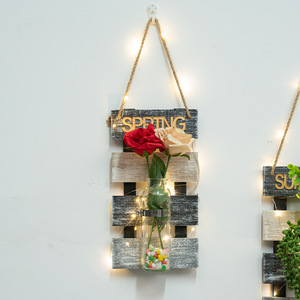 <span class=keywords><strong>Vase</strong></span> simple moderne créatif décoration de salon <span class=keywords><strong>vase</strong></span> en verre suspendu avec cadre en bois en gros - Product Image 3