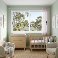 Ventanas Corredizas de Aluminio con Doble Acristalamiento y Marco de Aluminio Insonorizadas, Estándar Australiano AS2047, de Tres o Dos Vías, con Mosquitera