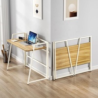 NOUVEAU DESIGN - BUREAUX PLIANTS SANS ASSEMBLAGE - TABLE POUR ORDINATEUR AVEC BARRE DE PROTECTION POUR BUREAU À DOMICILE
