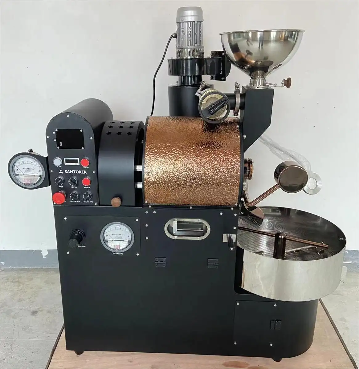 Santoker 3Kg Koffiebranders Dubbelwandige Koolstofstalen Trommel Koffie Geroosterde Handmatige Gaskoffiebraadmachine