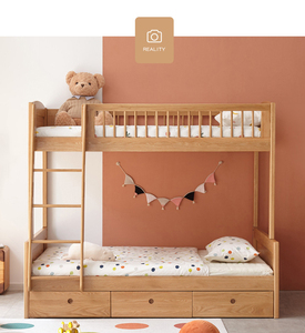 Haya Pino Madera Cama de noche <span class=keywords><strong>Cuna</strong></span> Gemelos Litera Diseño moderno Seguridad Bebé - Product Image 4