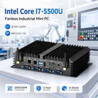 OEM ODM Intel Core I3-5005U Mini PC with Fanless Passive Cooling and 2 X RJ45 LAN, Micro PC for Embedded Computing Systems
