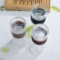 Tasses à thé en verre à double paroi de 280 ml (11 oz, 14 oz) au design oriental, résistantes à la chaleur, en verre borosilicate, avec infuseur et cordelette