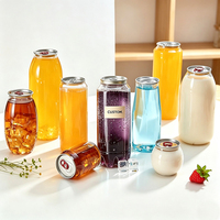 Lege PET-blikjes met easy-open deksel, plastic verpakkingen voor fruitsap en koolzuurhoudende dranken, PET-drankenflessen