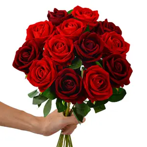 WD-01 simulierte Rose Valentinstag Bouquet-Arrangement einzelstiel DIY künstliche Rose für Zuhause Garten Dekor
