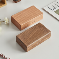 Boîte à bijoux rectangulaire multifonctionnelle en bois de noyer noir massif américain, pour bagues, boucles d'oreilles, colliers, cadeau de Noël